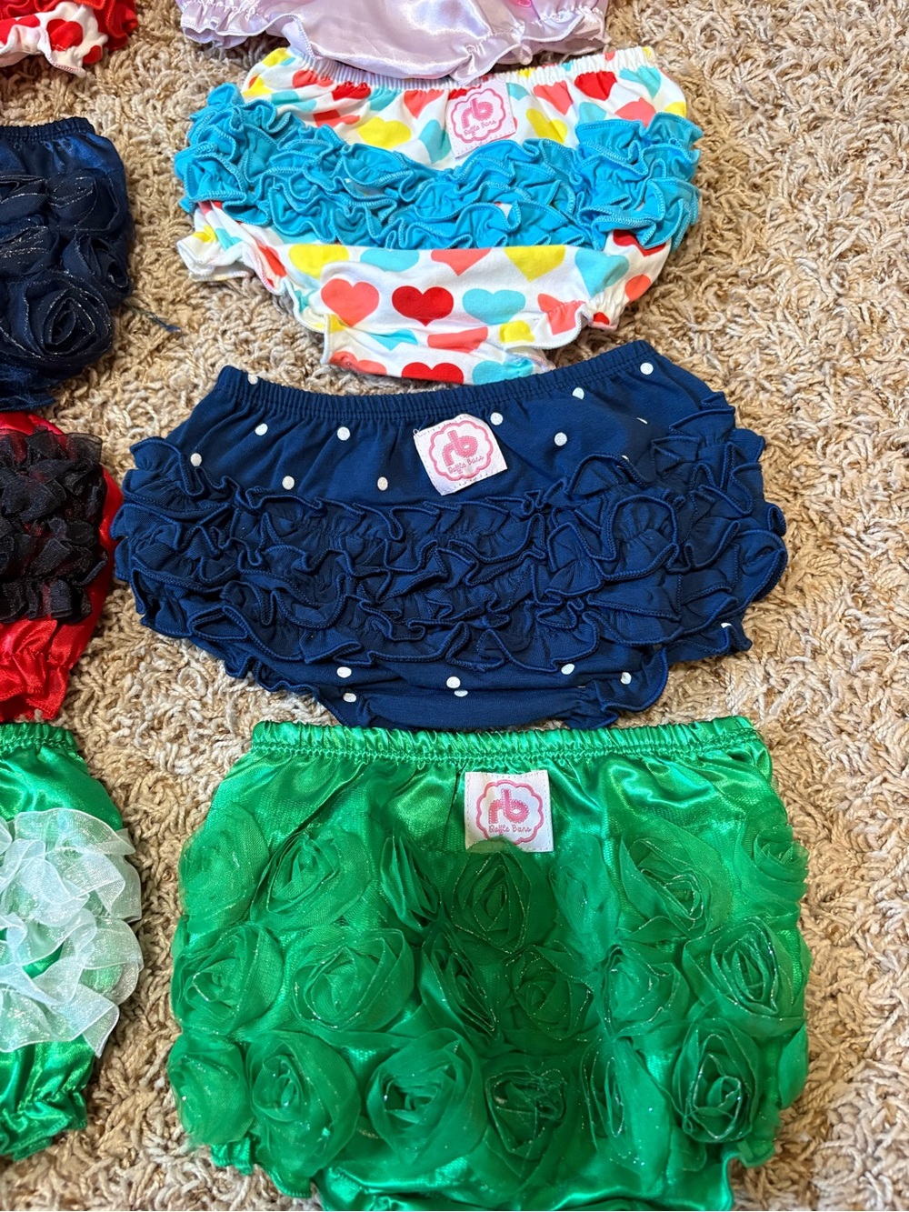 Ruffle Buns Ruffle Bloomers Assorted Colorful Ruffled Diaper Covers One Size - Picture 7 of 12